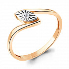 Кольцо из золоченного серебра с фианитом