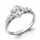 Кольцо из серебра с фианитами