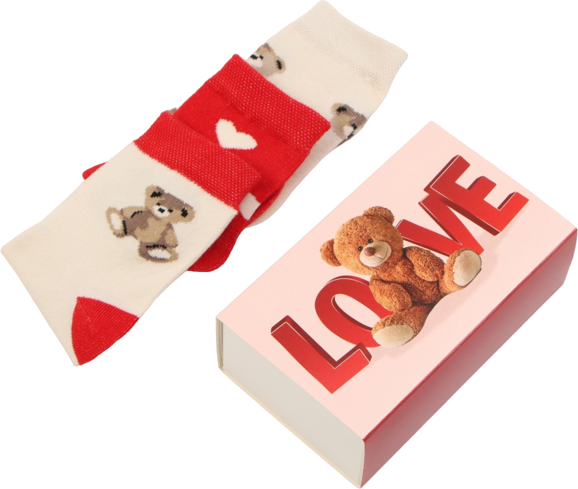 Комплект носков для девочек «Love bear» | Новогодние наборы детских носков | KAFTAN