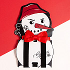 Комплект мужской из подтяжек и бабочки «Снеговик»