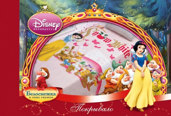 Детское покрывало стеганое "Белоснежка" (150х200 см) | Disney | Mona Liza