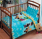 Комплект постельного белья для детской кроватки Союзмультфильм "Веселый праздник" (бязь, 1 наволочка 40х60)