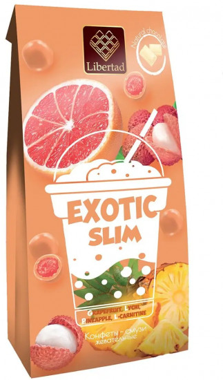 Конфеты жевательные в белом шоколаде «Exotic slim»