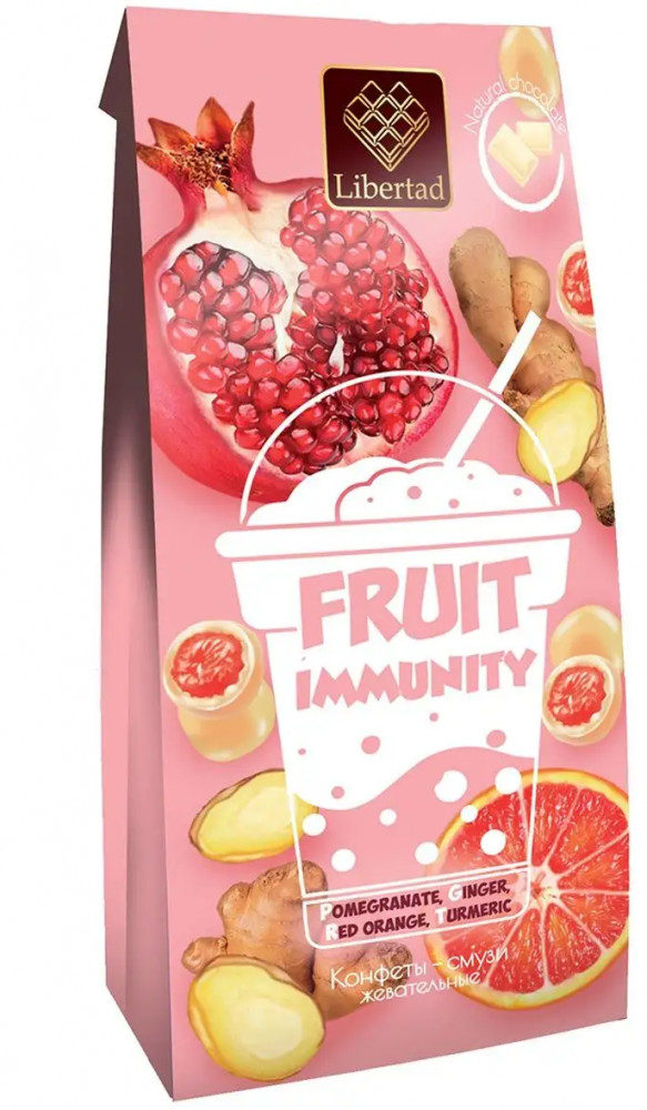 Конфеты жевательные в белом шоколаде «Fruit immunity» | Коробки конфет | Libertad