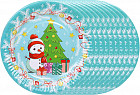 Набор тарелок «Снеговичок с подарками»