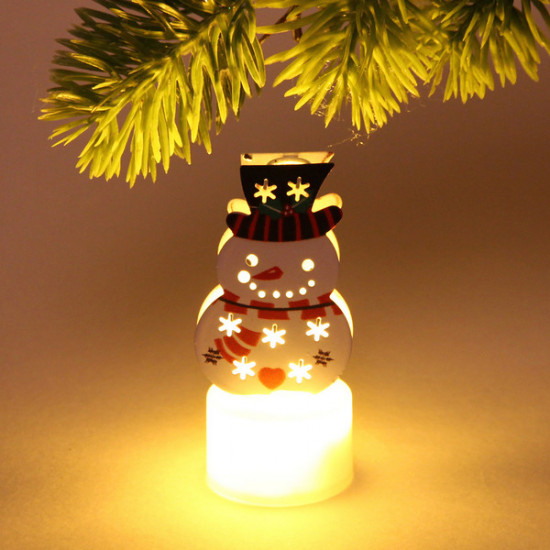 Сувенир с подсветкой «Снеговичок в шляпе»