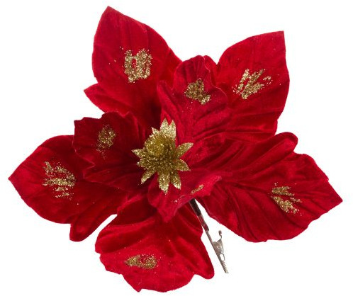 Новогоднее украшение «Цветок с блестками»