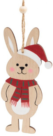 Украшение новогоднее из дерева «Зайчик в шарфике»
