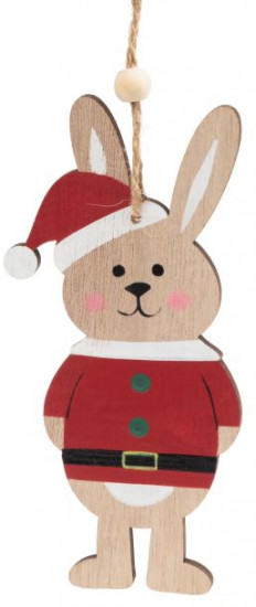 Украшение новогоднее из дерева «Зайчик в кофточке»