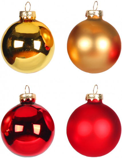 Набор шаров ёлочных «Красный с золотом»