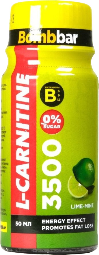 Напиток энергетический со вкусом лайм-мята «L-carnitine 3500» | Bombbar