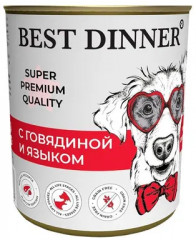 Консервы для собак «С говядиной и языком»