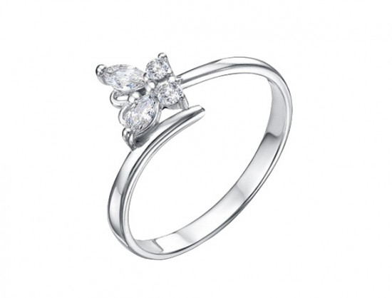 Кольцо из серебра с фианитами