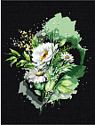 Картина по номерам на черном холсте «Цветы»