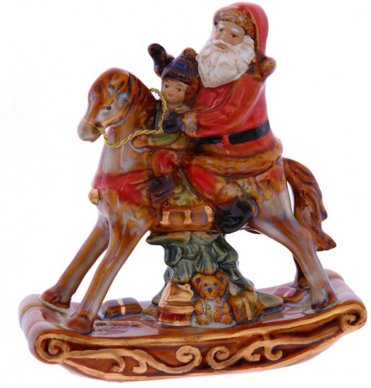 Фигурка декоративная «Дед Мороз на лошади»