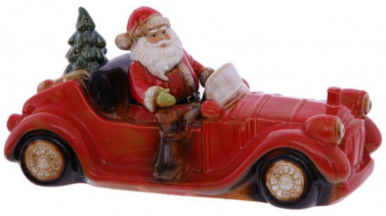 Фигурка декоративная «Дед Мороз на машине»