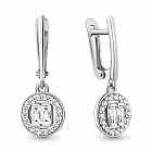 Серьги из серебра с фианитами
