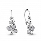 Серьги из серебра с фианитами