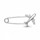 Брошь из серебра с фианитами