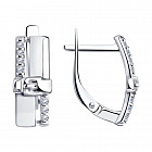 Серьги из серебра с фианитами
