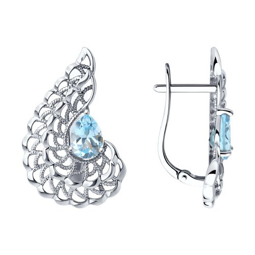 Серьги из серебра с топазами | Diamant