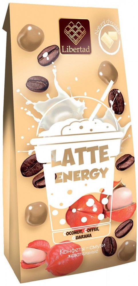 Конфеты жевательные в белом шоколаде «Latte Energy» | Коробки конфет | Libertad