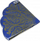 Салфетки бумажные «Золотой орнамент на синем»