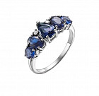 Кольцо из серебра с алпанитами и фианитами