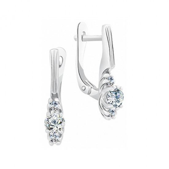 Серьги из серебра с фианитами