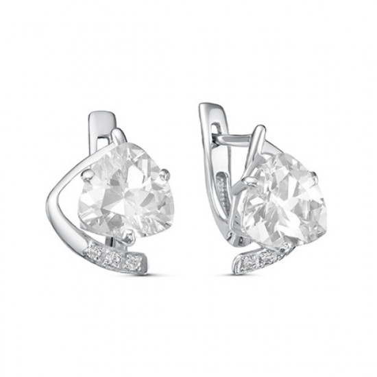 Серьги из серебра с фианитами