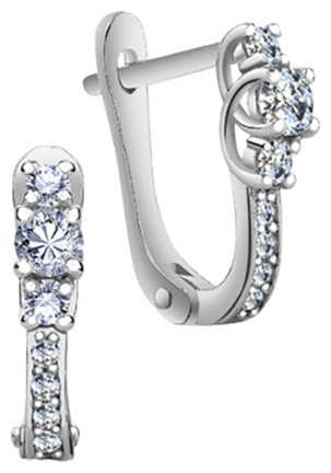 Серьги из серебра с фианитами