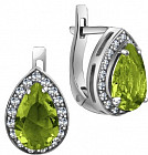 Серьги из серебра с фианитами