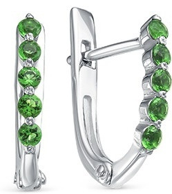 Серьги из серебра с фианитами
