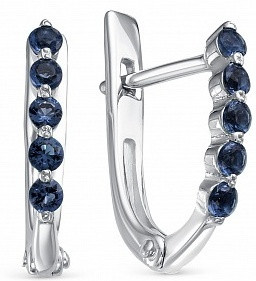 Серьги из серебра с фианитами