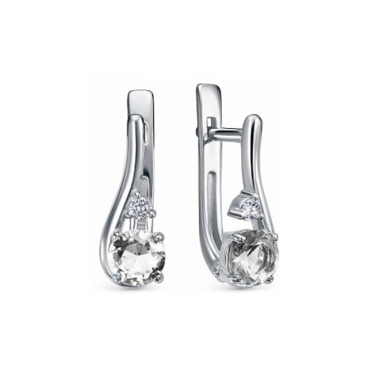 Серьги из серебра с фианитами