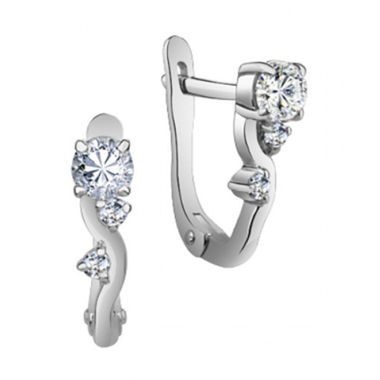 Серьги из серебра с фианитами