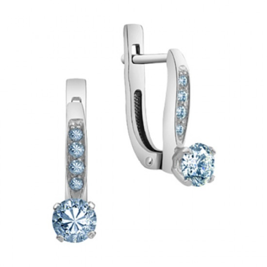 Серьги из серебра с фианитами