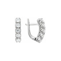 Серьги из серебра с фианитами