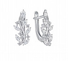 Серьги из серебра с фианитами