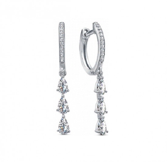 Серьги из серебра с фианитами