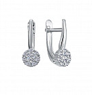 Серьги из серебра с фианитами