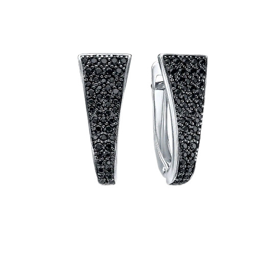 Серьги из серебра с фианитами