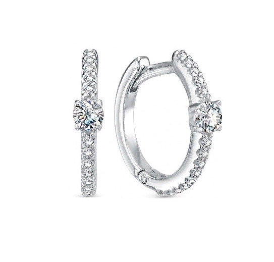 Серьги из серебра с фианитами