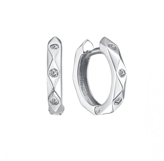 Серьги из серебра с фианитами