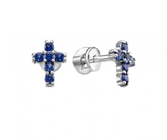 Серьги из серебра с фианитами