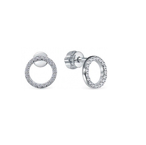 Серьги из серебра с фианитами