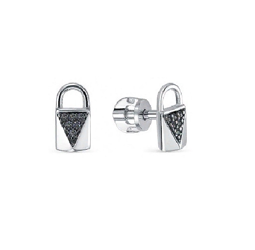 Серьги из серебра с фианитами