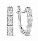 Серьги из серебра с фианитами