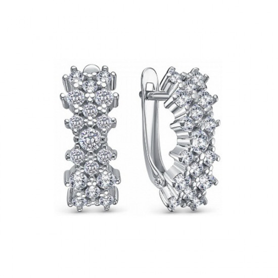 Серьги из серебра с фианитами