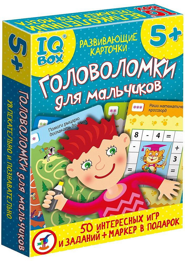 Игра настольная «IQ Box. Головоломки для мальчиков» | Дрофа-Медиа